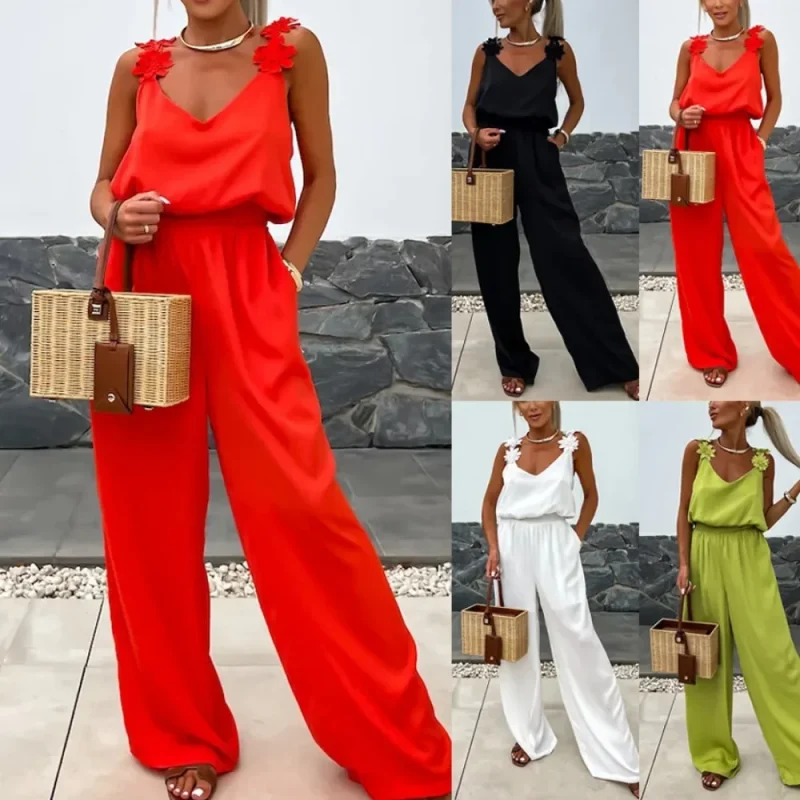Women’s Casual Sleeveless Pocket Jumpsuit