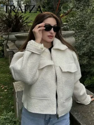 Women’s Elegant Solid Bomber Jacket