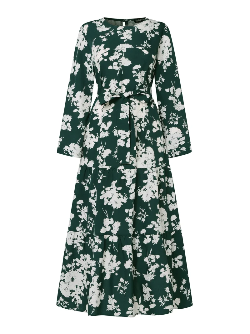 Spring Floral Maxi Muslim Dress - Image 5