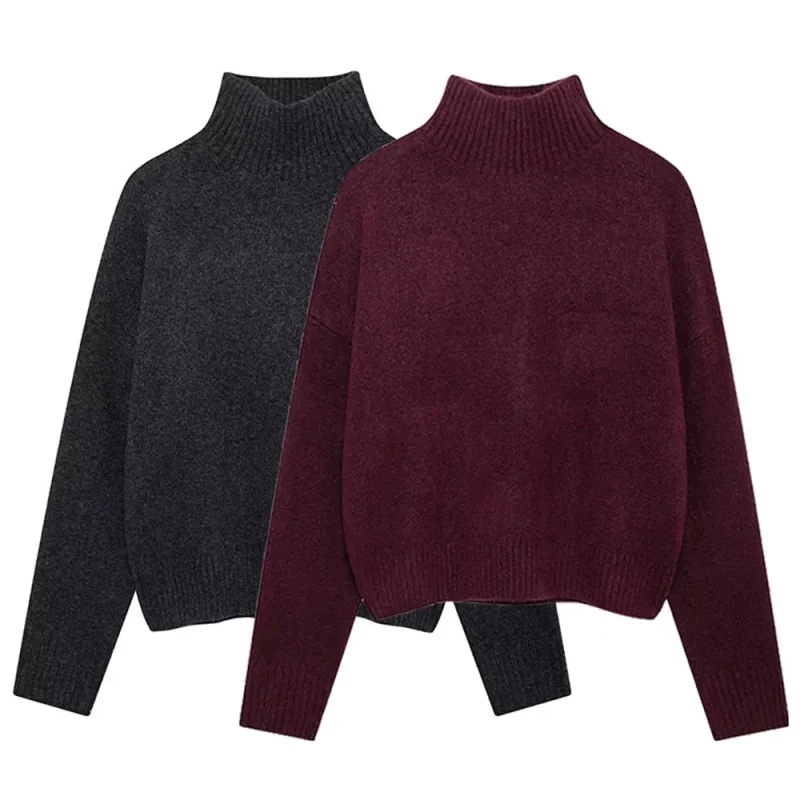 Women’s Burgundy Turtleneck Sweater