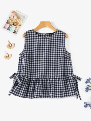 Women’s Sleeveless Lace-Up Blouse
