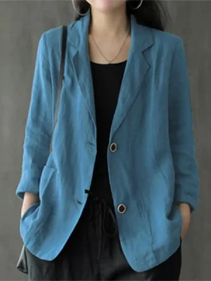 Elegant Solid Blazer Coat Women
