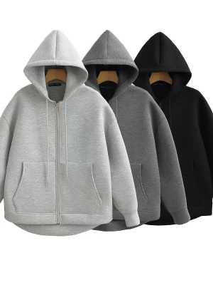 Women’s Gray Hooded Jacket