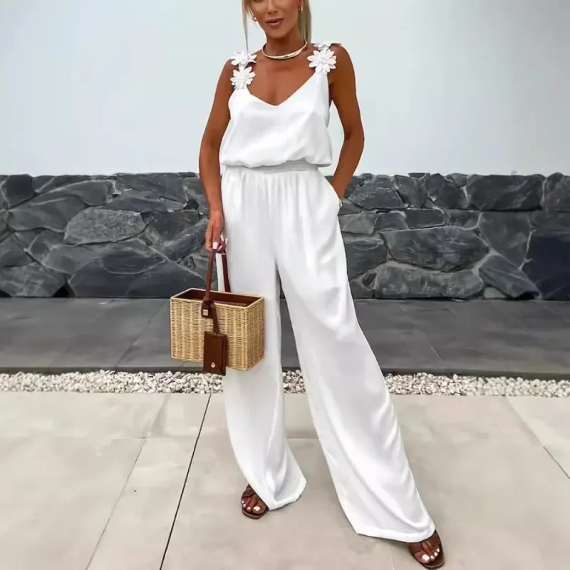 Women’s Casual Sleeveless Pocket Jumpsuit - Image 4