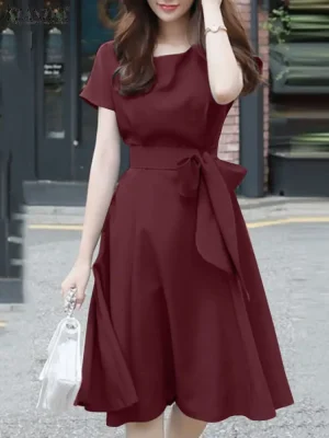 Women Solid A-Line Mini Dress