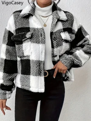 Women’s Plaid Plush Winter Jacket