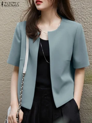 Women’s Elegant Short Sleeve Office Blouse