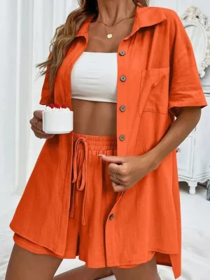 Women’s Summer Solid Color 2-Piece Outfit