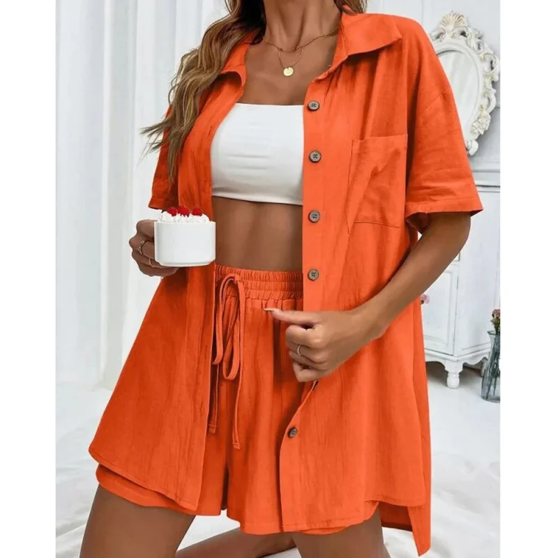 Women’s Summer Solid Color 2-Piece Outfit