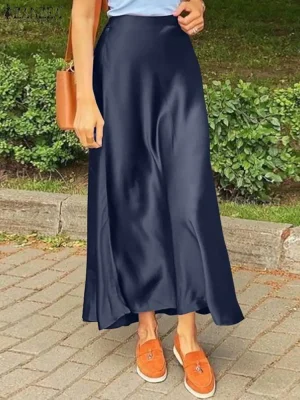 Summer Satin High Waist Skirt
