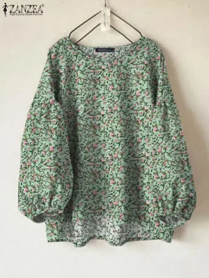 Women’s Floral Lantern Sleeve Blouse