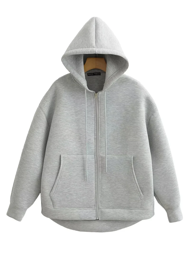 Women’s Gray Hooded Jacket - Image 7