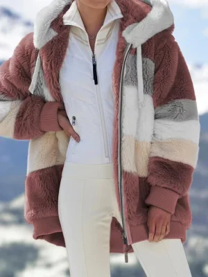 Women’s Plus Size Teddy Bear Fleece Coat