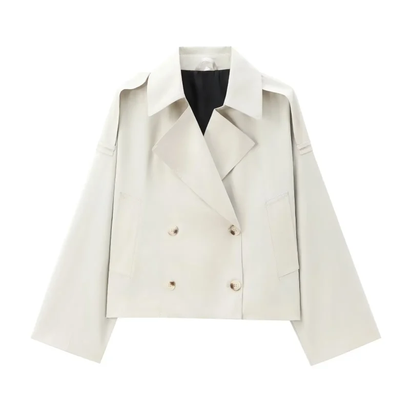 Women Cropped Trench Coat