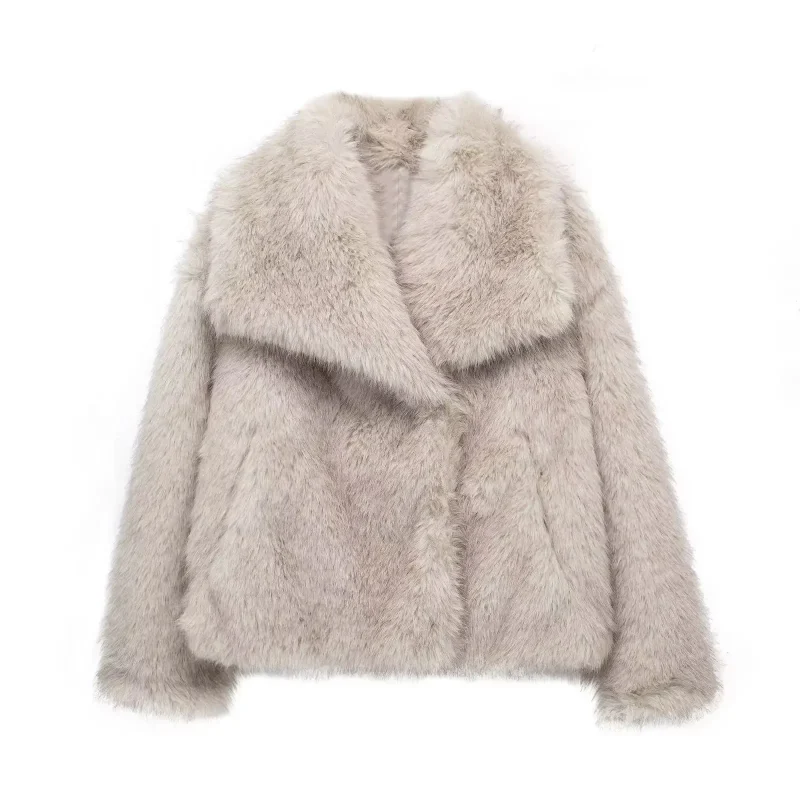 Women’s Autumn Winter Faux Fur Jacket - Image 8