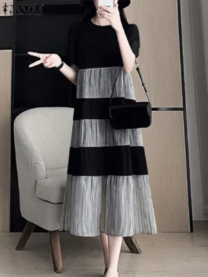Women’s Color Block Midi Dress