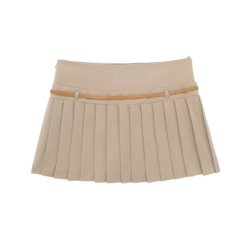 Women’s Pleated High Waist Skort with Belt - Image 8