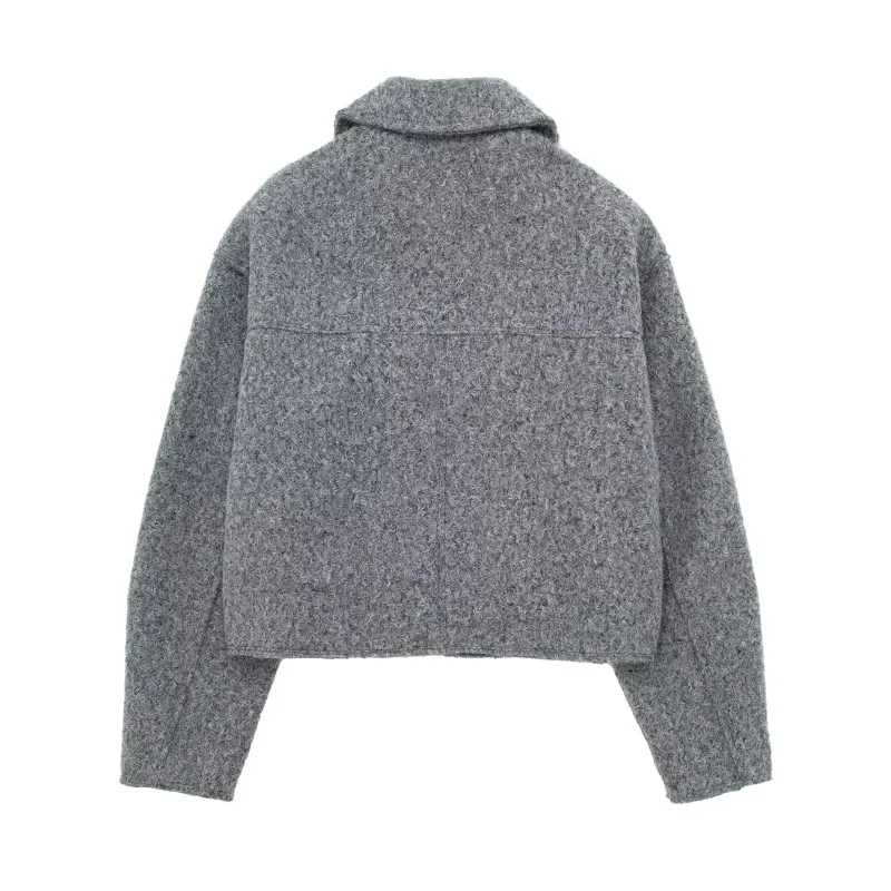 Women’s Grey Casual Coat - Image 8