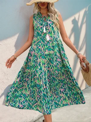 2025 Summer Boho Viscose Maxi Dress