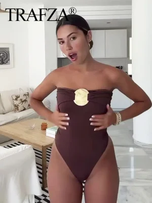 Women’s Vintage Sequined Strapless Bodysuit