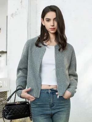 Women’s Zipper Knitted Cardigan