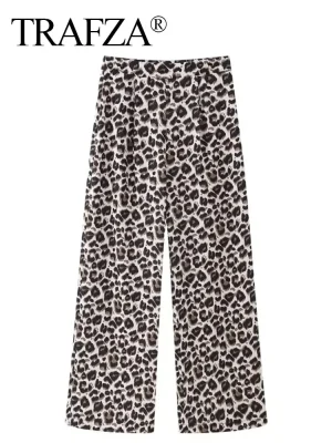 Women’s Leopard Print Straight Pants