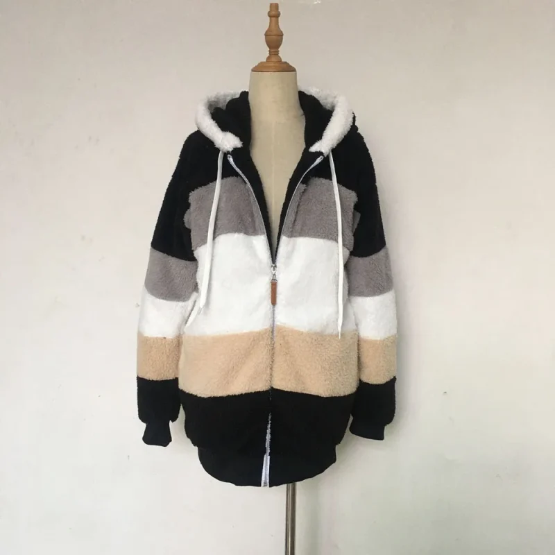 Women’s Plus Size Teddy Bear Fleece Coat - Image 6