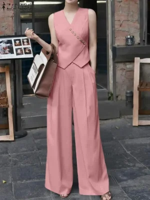 Women’s Vest & Wide Leg Pant Set