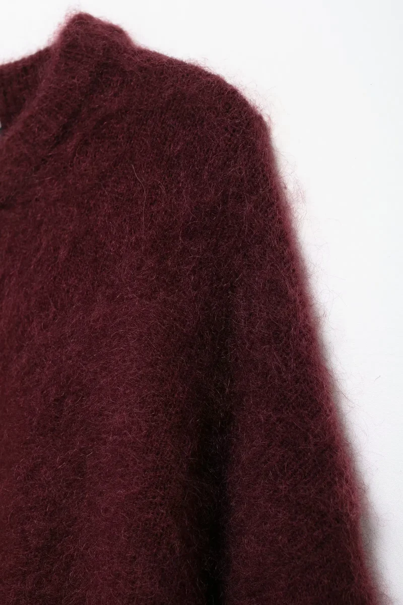 Women’s Vintage Wine Red Sweater - Image 6