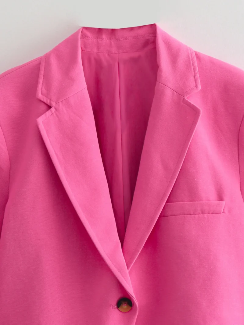 Women’s Pink Cropped Blazer - Image 6