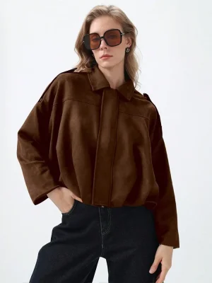 Women’s Vintage Suede Bomber Jacket