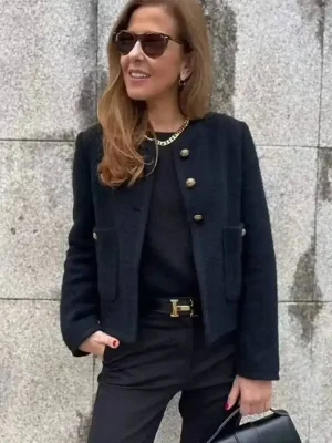 Women’s Textured Cropped Coat