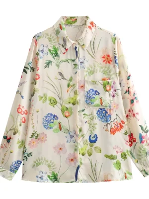 Women’s Elegant Floral Print Blouse