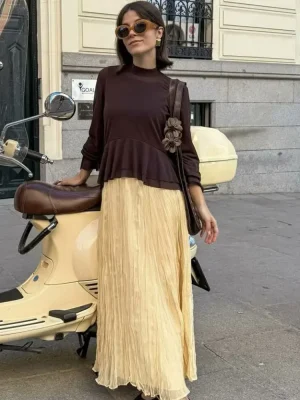 Women’s Pleated Midi Skirt