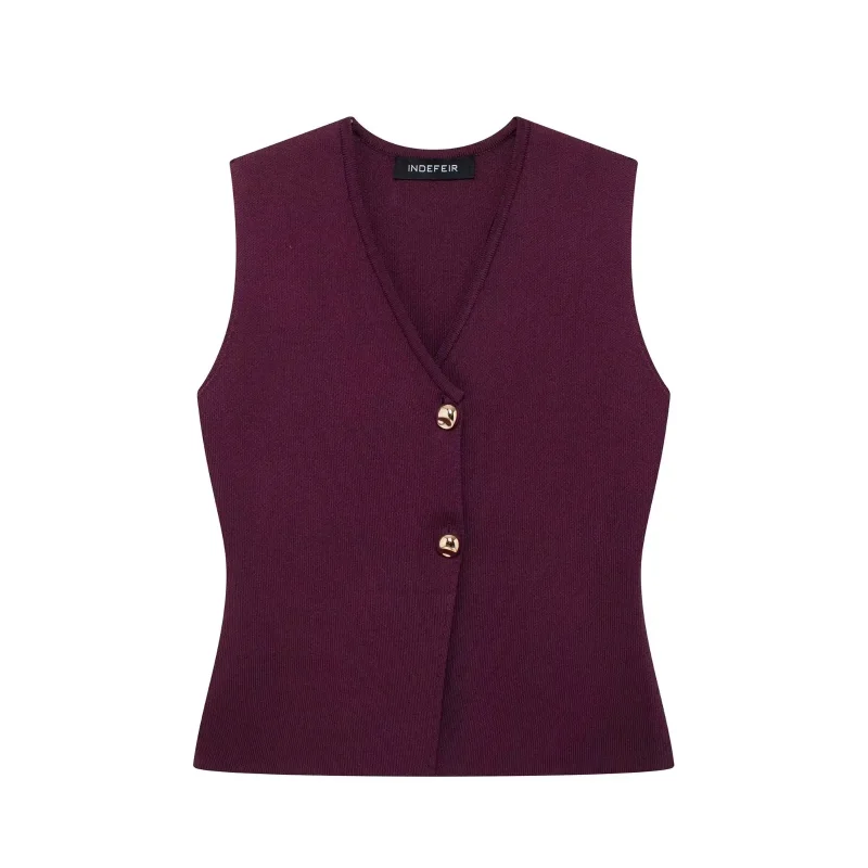Women’s Wine Red Knitted Skirt Set - Image 6