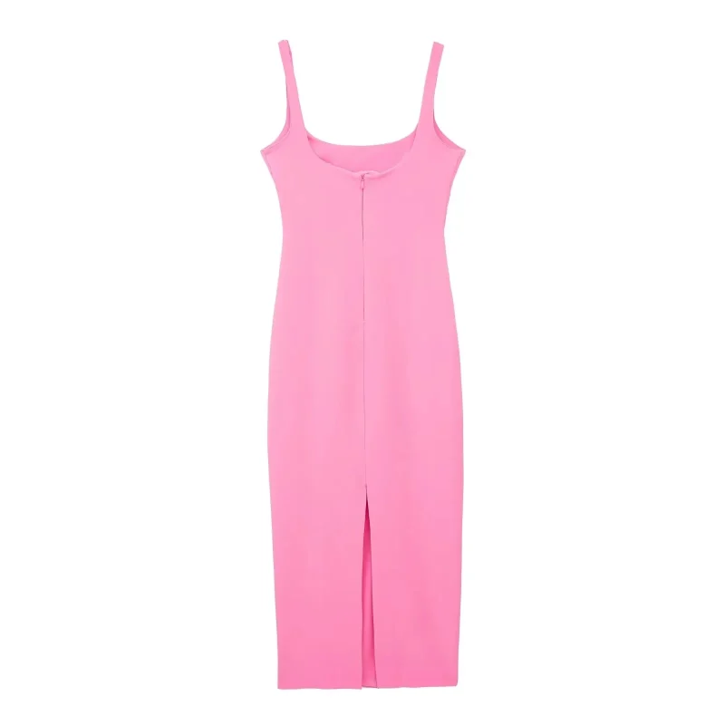 Women’s Spaghetti Strap Backless Midi Dress - Image 4