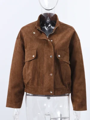 Women’s Vintage Suede Zipper Jacket