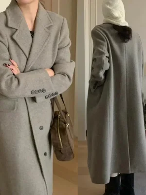 French Elegant Wool-Blend Coat