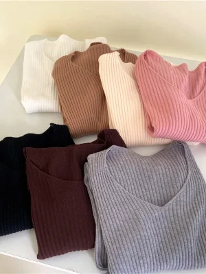 2025 Autumn Winter Basic Knit Sweater