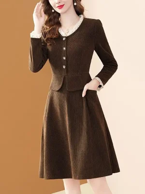 Autumn Winter Slim Fit French Dress