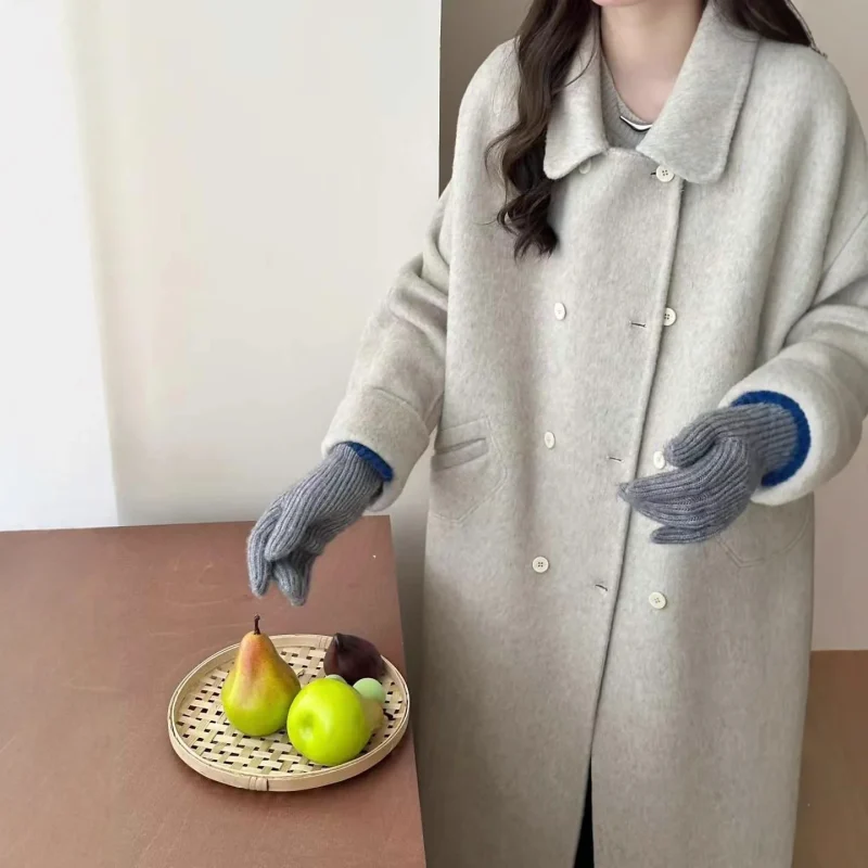 Korean Wool-Blend Batwing Coat - Image 4