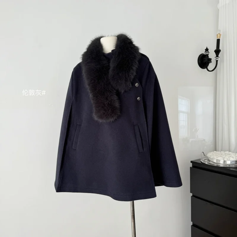 Korean Wool-Blend A-Line Coat - Image 2