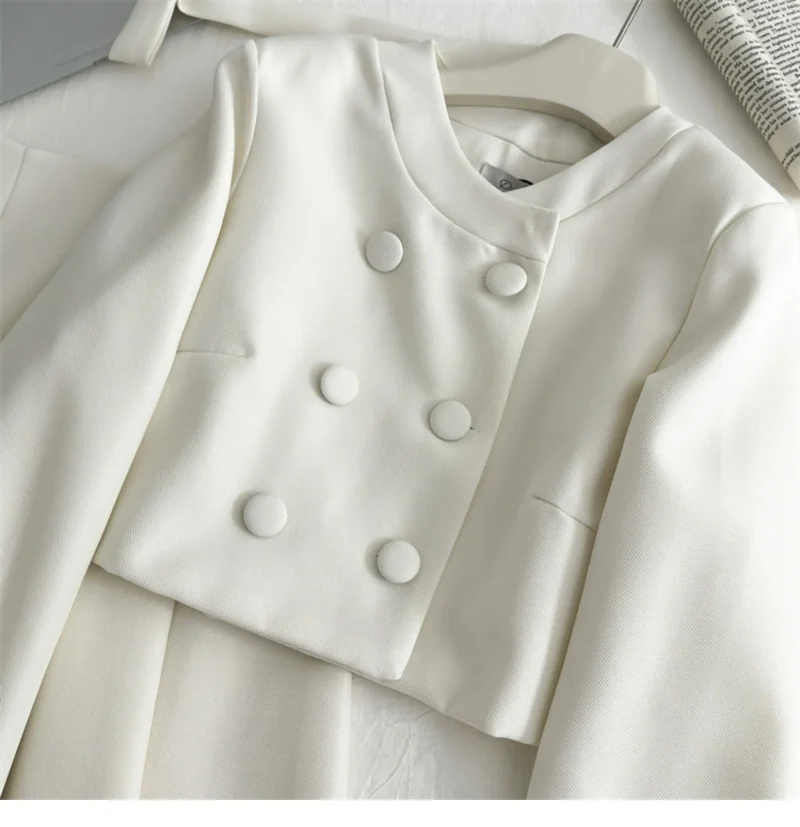 Women's French Style Pearl Bow A-Line Midi Skirt Set - Image 5