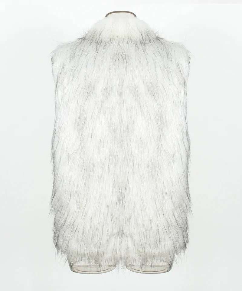 Stand Collar Faux Fur Vest Women - Image 9