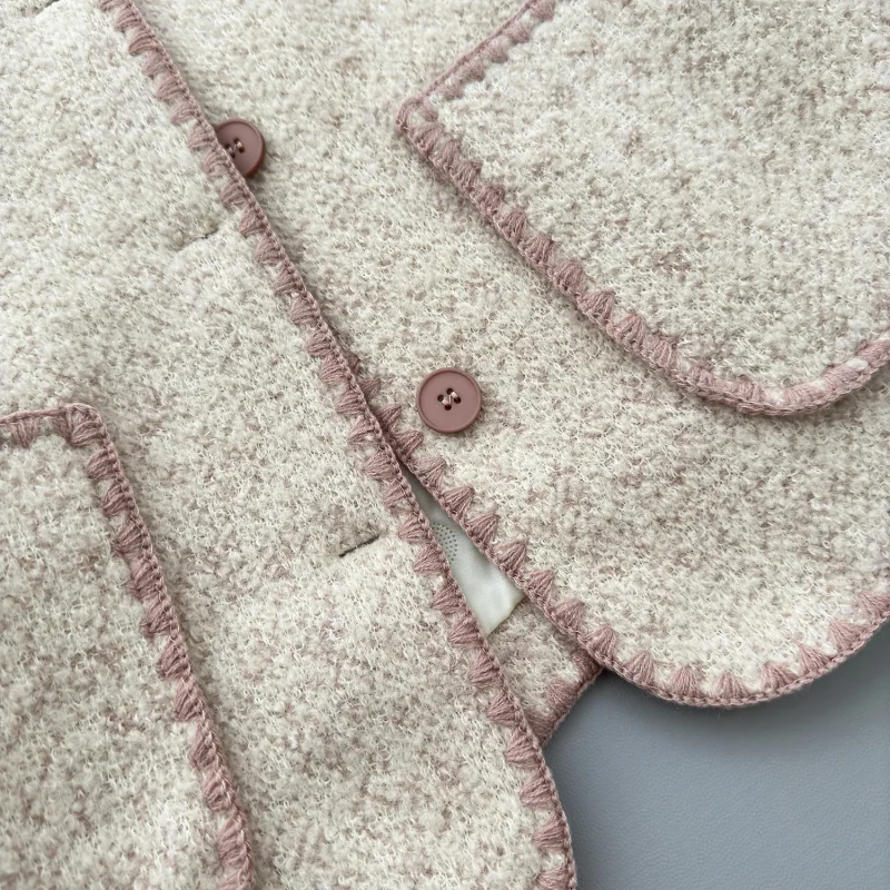 Elegant Wool-Blend V-Neck Coat for Women - Image 4