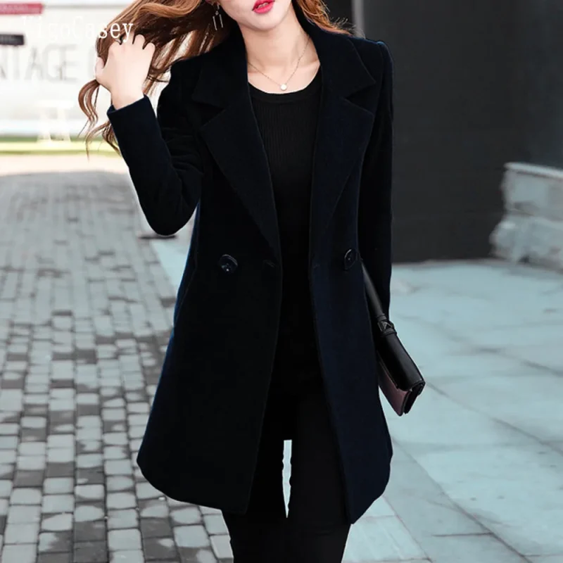 Winter Red Long Trench Coat for Women - Image 4