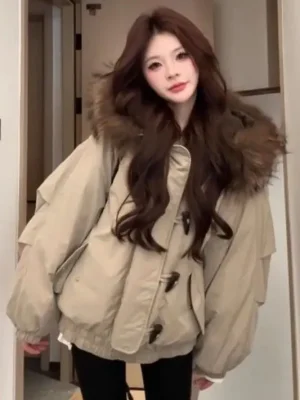 Women’s Hooded Fur-Collar Puffer Parka
