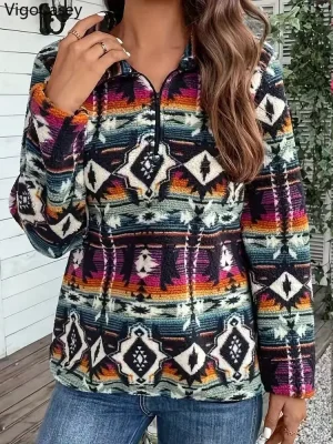 Women's Printed Plush Sweatshirt