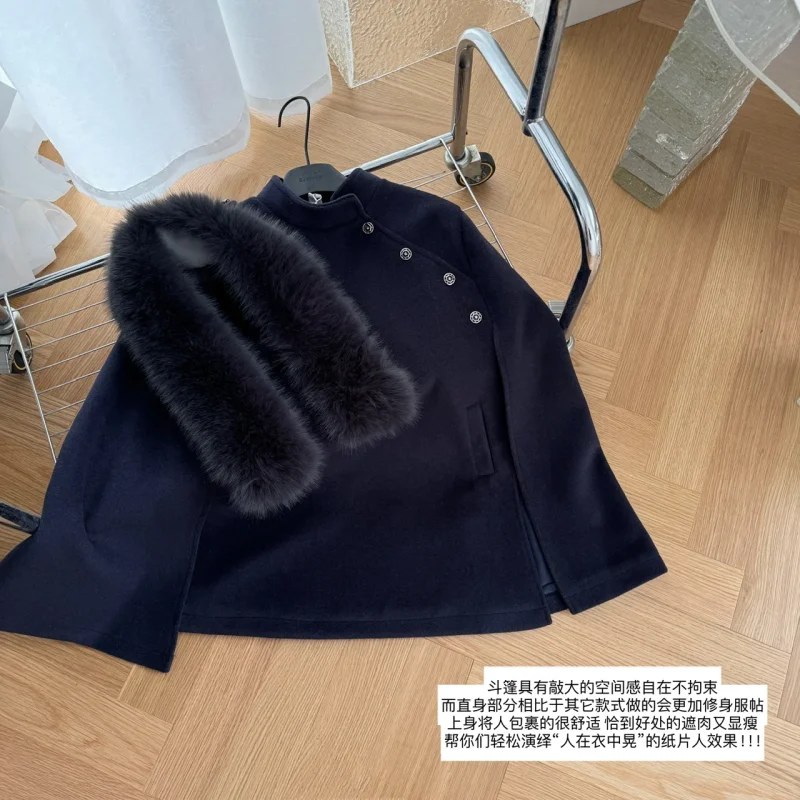 Korean Wool-Blend A-Line Coat - Image 3