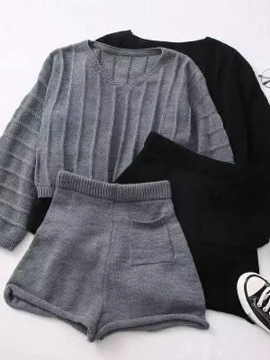 2025 French Retro Knitted Sweater & Skirt Set